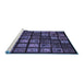 Sideview of Machine Washable Abstract Blue Modern Rug, wshabs674blu