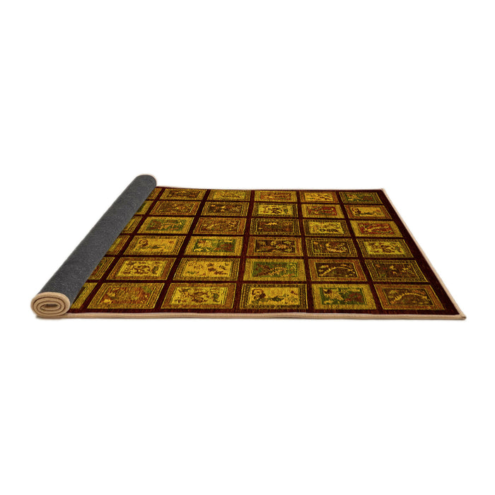 Sideview of Abstract Yellow Modern Rug, abs674yw