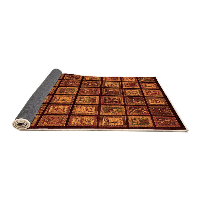 Sideview of Abstract Orange Modern Rug, abs674org
