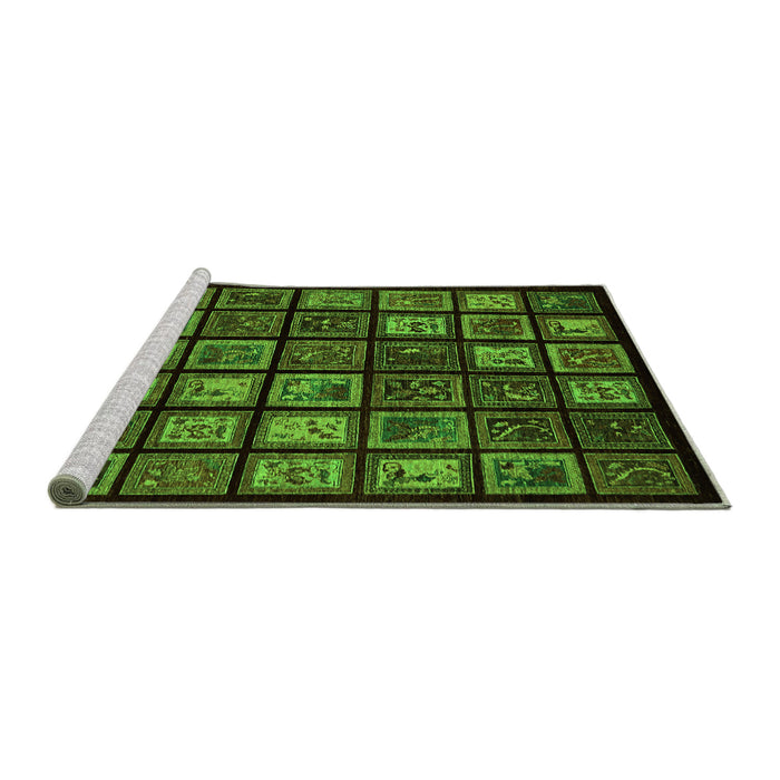 Sideview of Machine Washable Abstract Green Modern Area Rugs, wshabs674grn