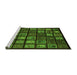 Sideview of Machine Washable Abstract Green Modern Area Rugs, wshabs674grn