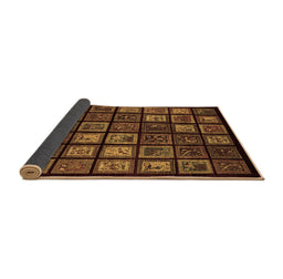 Sideview of Abstract Brown Modern Rug, abs674brn