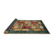 Sideview of Abstract Copper Green Modern Rug, abs675