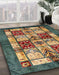 Machine Washable Abstract Brass Green Rug in a Family Room, wshabs675