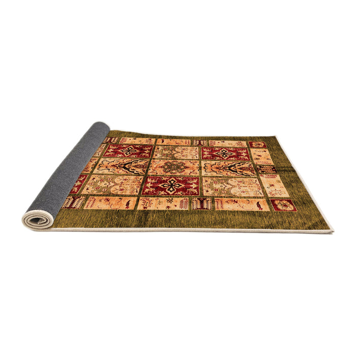 Sideview of Abstract Orange Modern Rug, abs675org