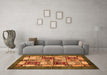 Machine Washable Abstract Orange Modern Area Rugs in a Living Room, wshabs675org