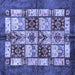 Square Abstract Blue Modern Rug, abs675blu