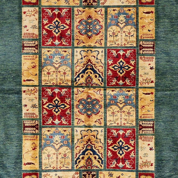 Abstract Copper Green Modern Rug, abs675