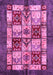 Machine Washable Abstract Pink Modern Rug, wshabs675pnk