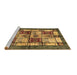 Sideview of Machine Washable Abstract Brown Modern Rug, wshabs675brn