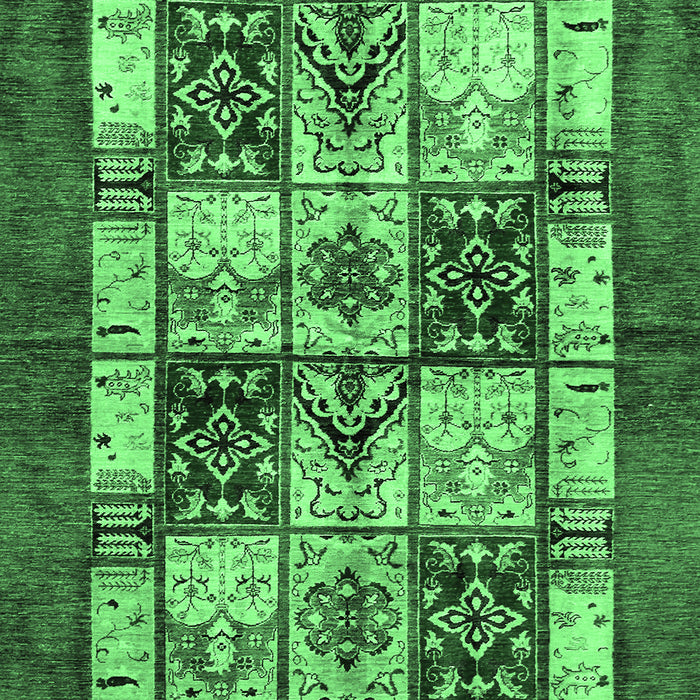 Abstract Emerald Green Modern Rug, abs675emgrn