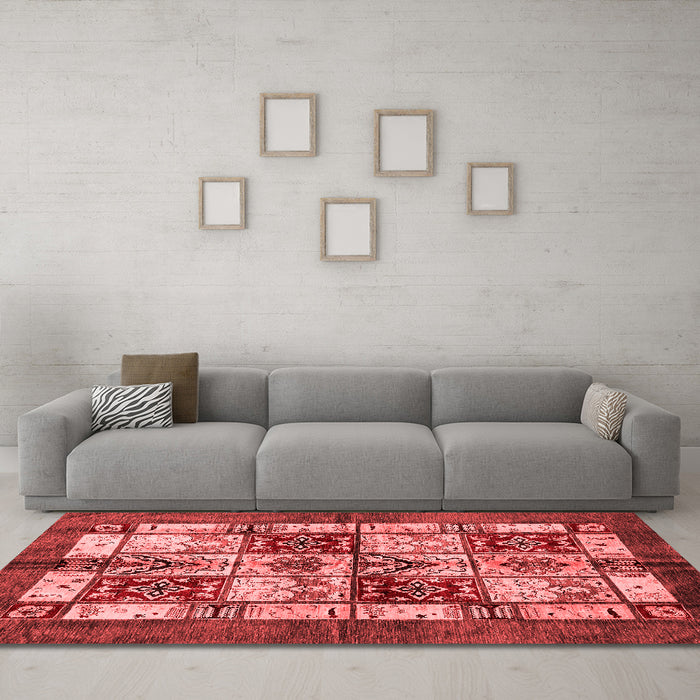Modern Red Washable Rugs