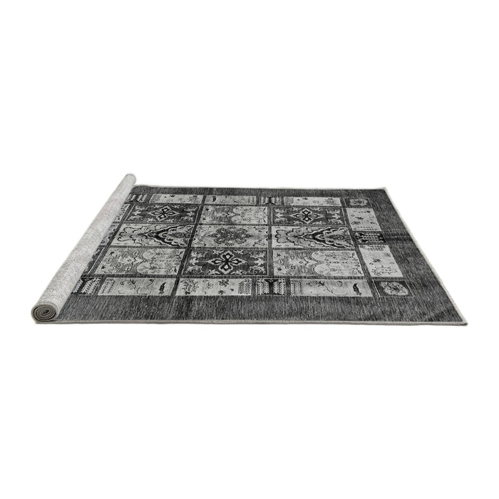 Sideview of Machine Washable Abstract Gray Modern Rug, wshabs675gry