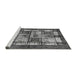 Sideview of Machine Washable Abstract Gray Modern Rug, wshabs675gry