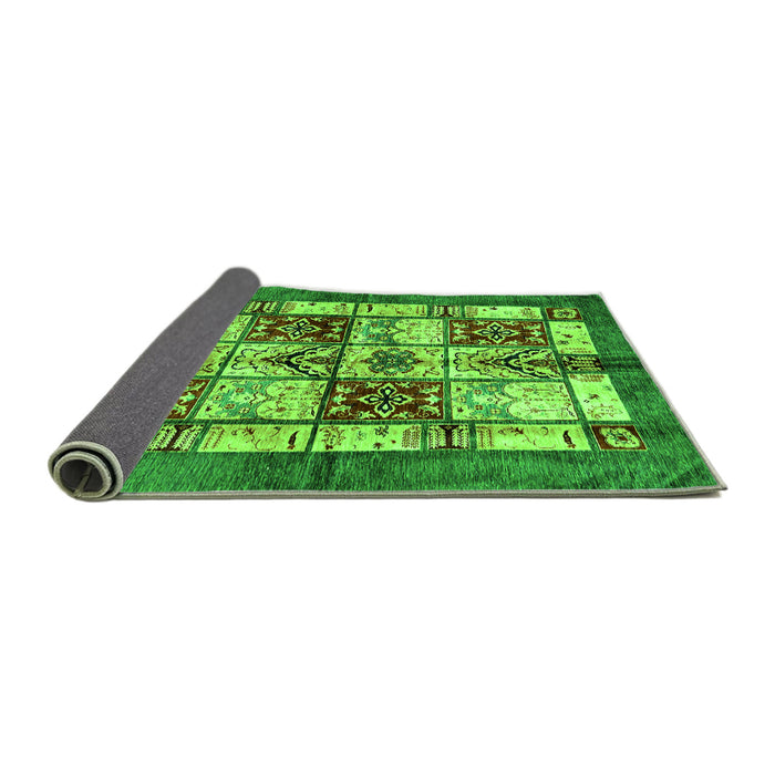 Sideview of Abstract Green Modern Rug, abs675grn
