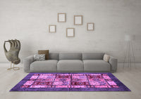 Machine Washable Abstract Purple Modern Rug, wshabs675pur