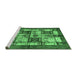 Sideview of Machine Washable Abstract Emerald Green Modern Area Rugs, wshabs675emgrn