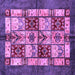 Square Machine Washable Abstract Purple Modern Area Rugs, wshabs675pur