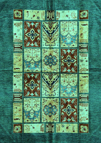 Abstract Turquoise Modern Rug, abs675turq