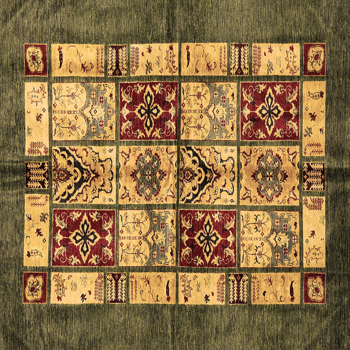 Square Abstract Brown Modern Rug, abs675brn