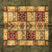 Square Abstract Brown Modern Rug, abs675brn