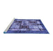 Sideview of Machine Washable Abstract Blue Modern Rug, wshabs675blu