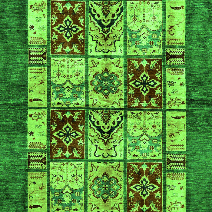 Abstract Green Modern Rug, abs675grn