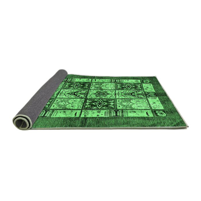 Sideview of Abstract Emerald Green Modern Rug, abs675emgrn