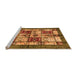 Sideview of Machine Washable Abstract Orange Modern Area Rugs, wshabs675org