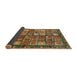 Sideview of Abstract Red Brown Modern Rug, abs676