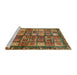 Sideview of Machine Washable Abstract Red Brown Rug, wshabs676