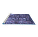 Sideview of Machine Washable Abstract Blue Modern Rug, wshabs676blu