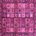 Square Machine Washable Abstract Pink Modern Rug, wshabs676pnk