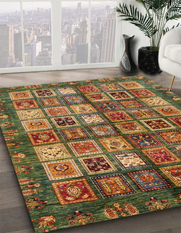 Abstract Red Brown Modern Rug in Family Room, abs676