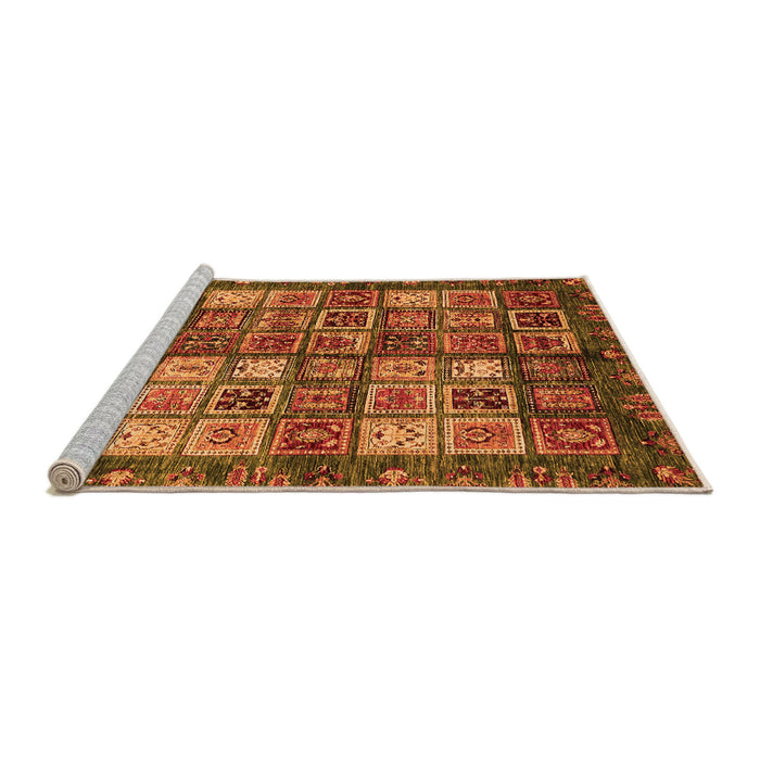 Sideview of Machine Washable Abstract Orange Modern Area Rugs, wshabs676org