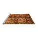 Sideview of Machine Washable Abstract Orange Modern Area Rugs, wshabs676org