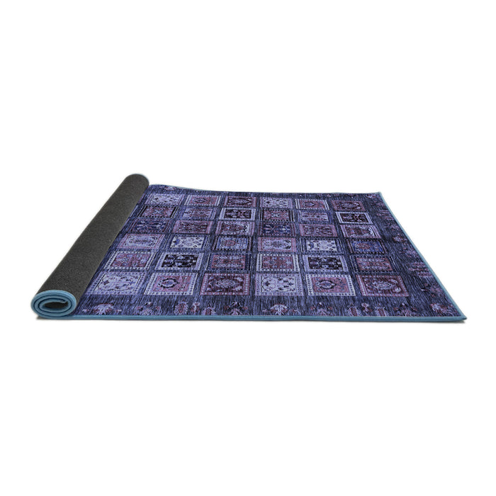 Sideview of Abstract Blue Modern Rug, abs676blu