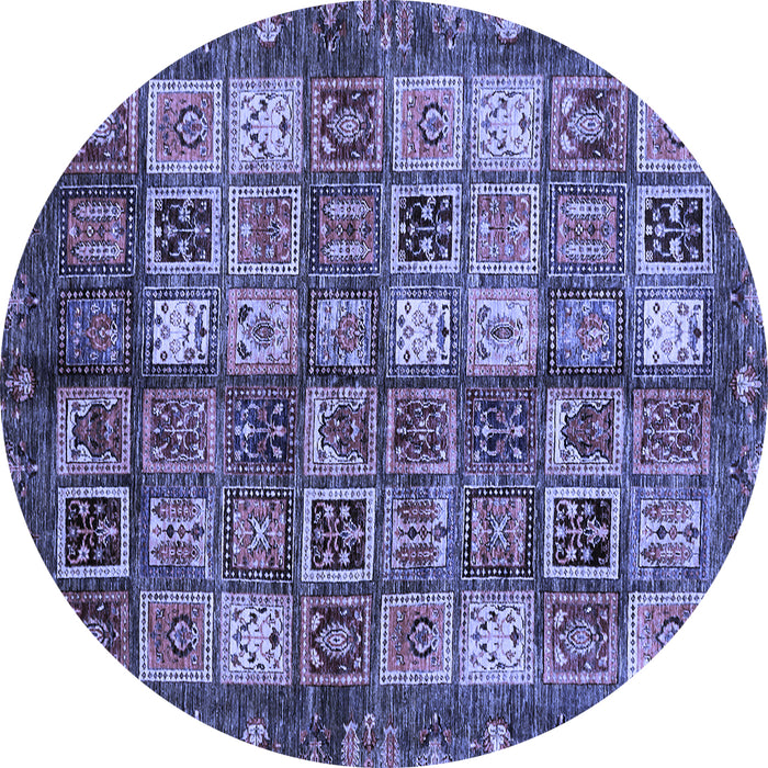 Round Machine Washable Abstract Blue Modern Rug, wshabs676blu