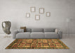 Machine Washable Abstract Brown Modern Rug in a Living Room,, wshabs676brn