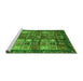 Sideview of Machine Washable Abstract Green Modern Area Rugs, wshabs676grn