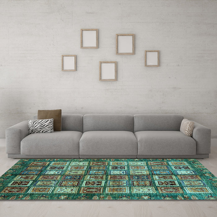 Machine Washable Abstract Light Blue Modern Rug in a Living Room, wshabs676lblu