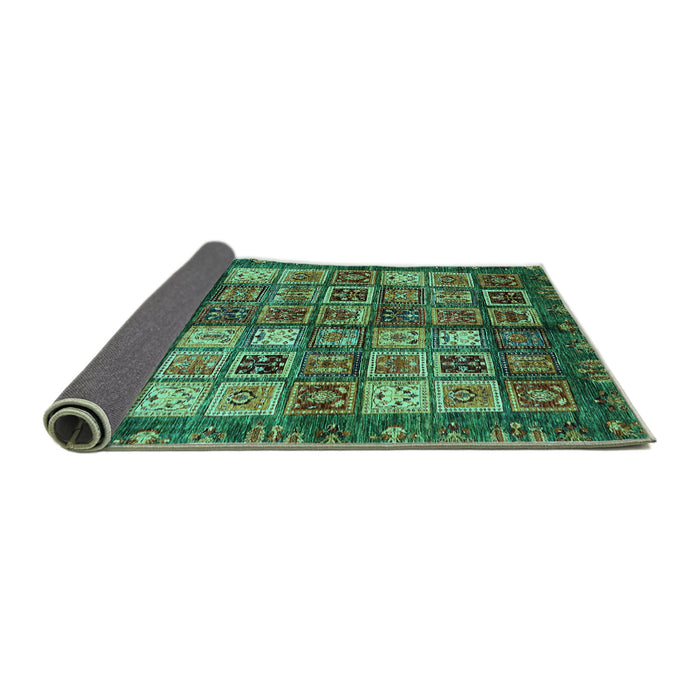 Sideview of Abstract Turquoise Modern Rug, abs676turq