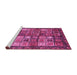 Sideview of Machine Washable Abstract Pink Modern Rug, wshabs676pnk