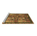 Sideview of Machine Washable Abstract Brown Modern Rug, wshabs676brn