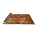 Sideview of Abstract Orange Modern Rug, abs676org