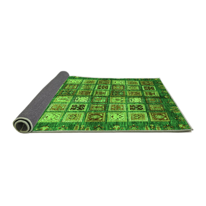 Sideview of Abstract Green Modern Rug, abs676grn
