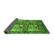 Sideview of Abstract Green Modern Rug, abs676grn