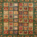 Square Machine Washable Abstract Red Brown Rug, wshabs676