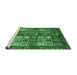 Sideview of Machine Washable Abstract Emerald Green Modern Area Rugs, wshabs676emgrn