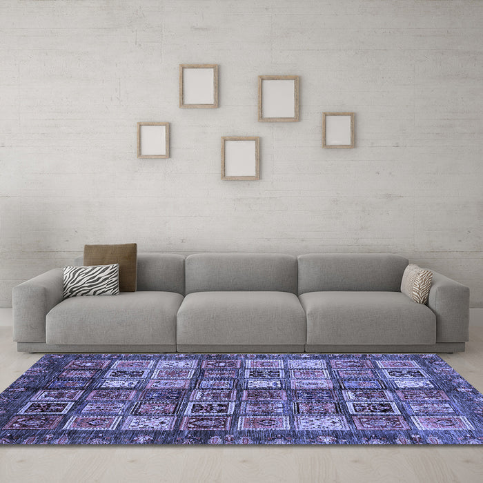 Machine Washable Abstract Blue Modern Rug in a Living Room, wshabs676blu